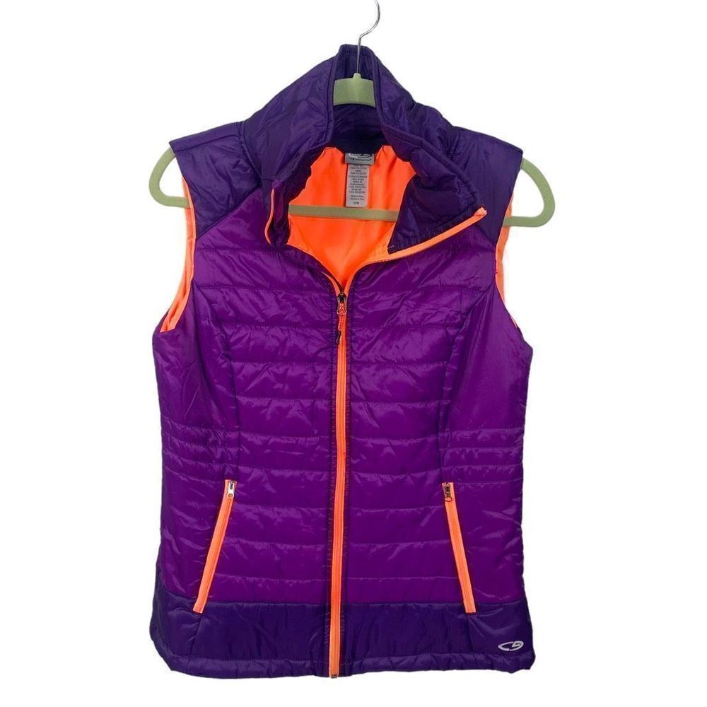 Champion Size medium Puffer Vest Sleeveless Full Zip, purple